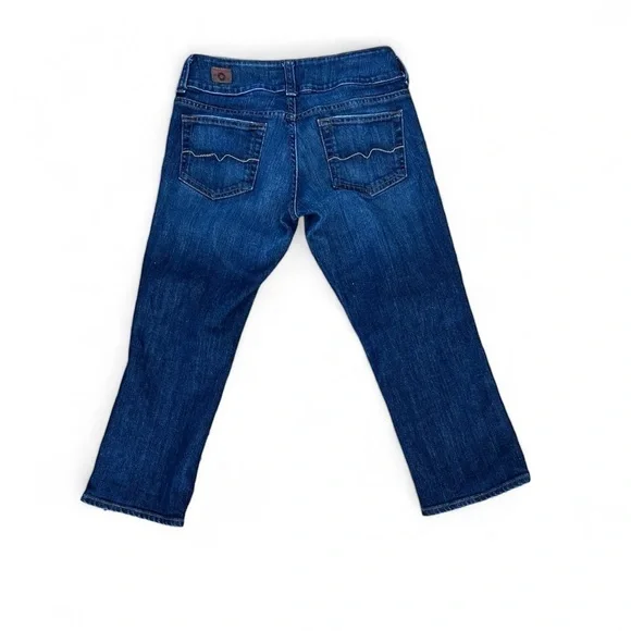 Red Engine cropped lotus blue jeans 27 Low Rise vintage Y2K Jeans - Picture 2 of 5